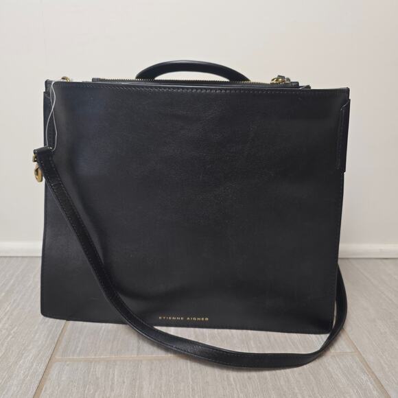 Etienne Aigner Cow Hyde and Leather Purse Black NWT  Retails $1200 - Picture 3 of 11